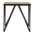 Orsina New Foundry Square Side Table – Industrial Fir Wood & Iron