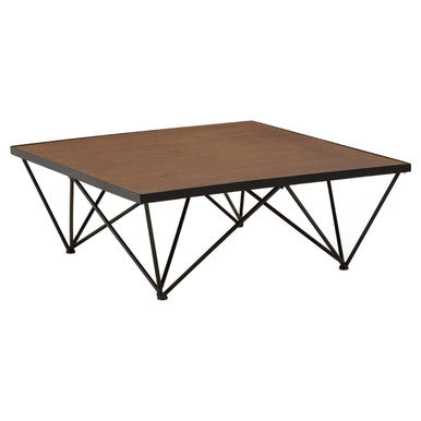 Orsina New Foundry Square Coffee Table – Industrial Wood and Iron