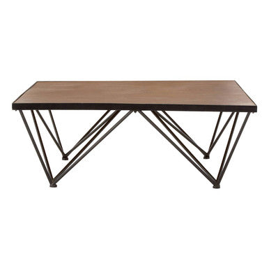 Orsina New Foundry Square Coffee Table – Industrial Wood and Iron