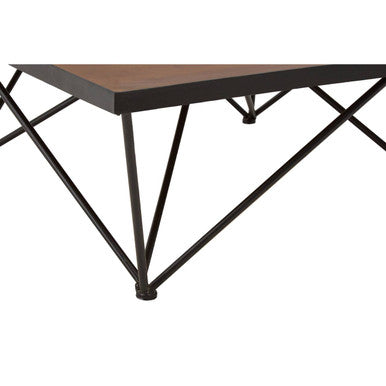 Orsina New Foundry Square Coffee Table – Industrial Wood and Iron
