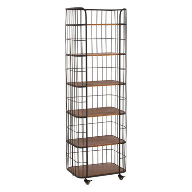 Orsina New Foundry 6-Tier Shelf Unit – Industrial Wood and Metal