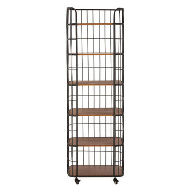 Orsina New Foundry 6-Tier Shelf Unit – Industrial Wood and Metal