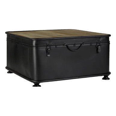 Orsina New Foundry Industrial Wood and Iron Storage Coffee Table