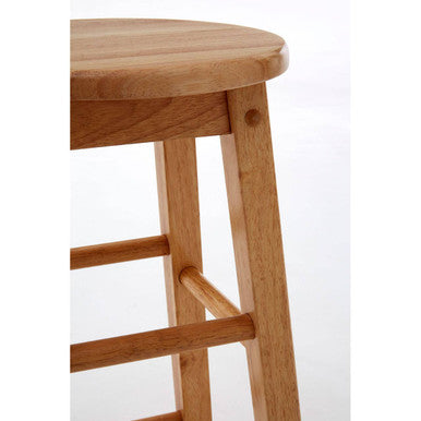 Orsina Selby Bar Stool – Natural Tropical Hevea Wood Kitchen Seating