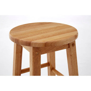 Orsina Selby Bar Stool – Natural Tropical Hevea Wood Kitchen Seating