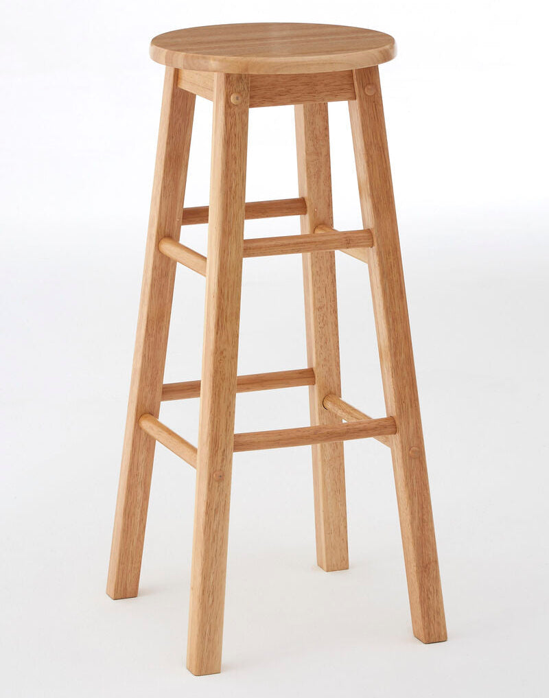 Orsina Selby Tall Bar Stool – Natural Tropical Hevea Wood Seating