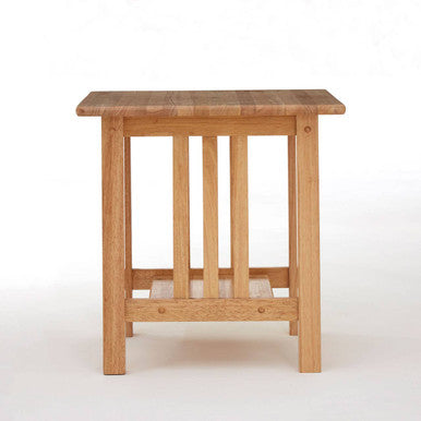 Orsina Selby Square Side Table – Natural Rubberwood with Storage