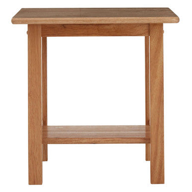 Orsina Selby Square Side Table – Natural Rubberwood with Storage