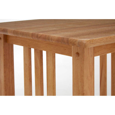 Orsina Selby Square Side Table – Natural Rubberwood with Storage