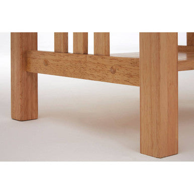 Orsina Selby Square Side Table – Natural Rubberwood with Storage