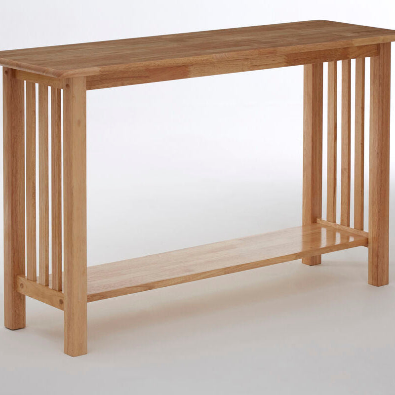 Orsina Selby Natural Rubberwood Console Table with Storage Shelf