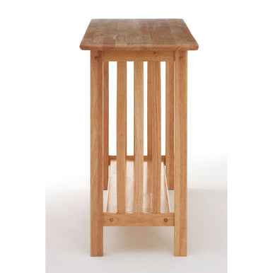 Orsina Selby Natural Rubberwood Console Table with Storage Shelf