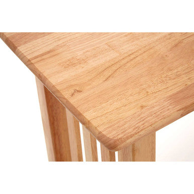 Orsina Selby Natural Rubberwood Console Table with Storage Shelf