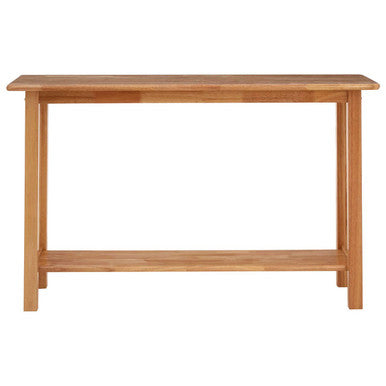 Orsina Selby Natural Rubberwood Console Table with Storage Shelf