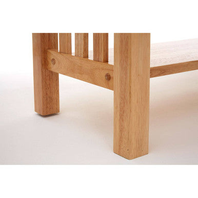 Orsina Selby Natural Rubberwood Console Table with Storage Shelf