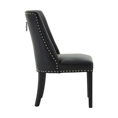 Orsina Rodeo Black Faux Leather Dining Chair – Modern Kitchen Seating