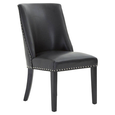 Orsina Rodeo Black Faux Leather Dining Chair – Modern Kitchen Seating