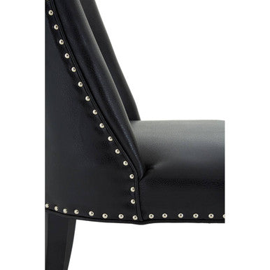 Orsina Rodeo Black Faux Leather Dining Chair – Modern Kitchen Seating
