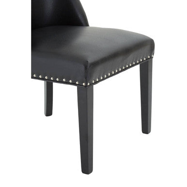 Orsina Rodeo Black Faux Leather Dining Chair – Modern Kitchen Seating