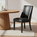 Orsina Rodeo Black Faux Leather Dining Chair – Modern Kitchen Seating