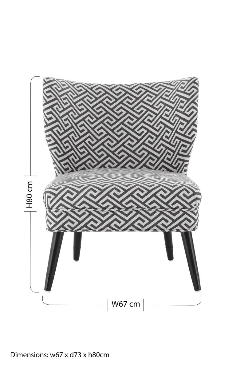 Orsina Regents Park Greek Key Wingback Accent Chair – Birchwood Legs