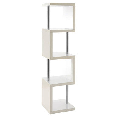 Orsina Maze 4 Tier White Gloss Shelf Unit – Modern Display Storage