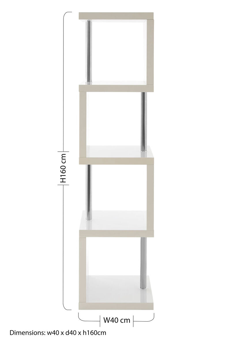Orsina Maze 4 Tier White Gloss Shelf Unit – Modern Display Storage