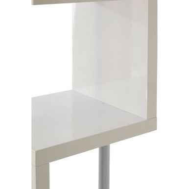 Orsina Maze 4 Tier White Gloss Shelf Unit – Modern Display Storage