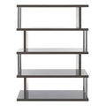 Orsina Maze 4-Tier Grey Gloss Shelf Unit – Modern Zigzag Bookshelf