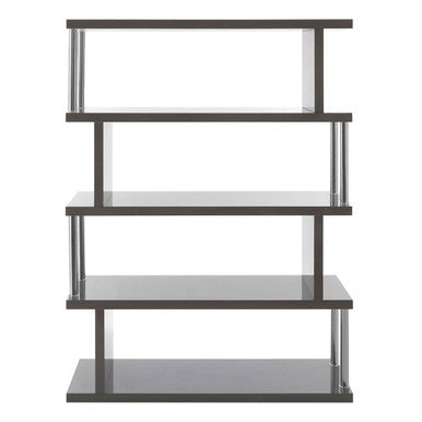 Orsina Maze 4-Tier Grey Gloss Shelf Unit – Modern Zigzag Bookshelf