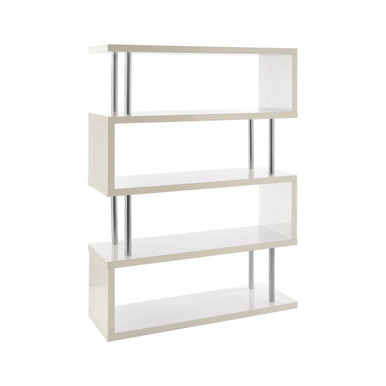 Orsina Maze 4 Tier White Gloss Wide Shelf Unit | Modern Display Shelves