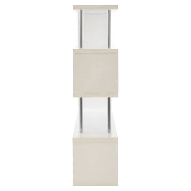 Orsina Maze 4 Tier White Gloss Wide Shelf Unit | Modern Display Shelves