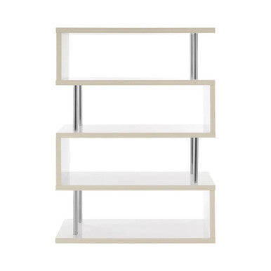 Orsina Maze 4 Tier White Gloss Wide Shelf Unit | Modern Display Shelves