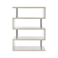 Orsina Maze 4 Tier White Gloss Wide Shelf Unit | Modern Display Shelves