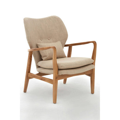 Orsina Stockholm Accent Chair – Beige Fabric Scandinavian Armchair
