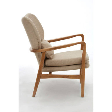 Orsina Stockholm Accent Chair – Beige Fabric Scandinavian Armchair