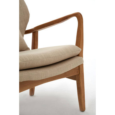 Orsina Stockholm Accent Chair – Beige Fabric Scandinavian Armchair