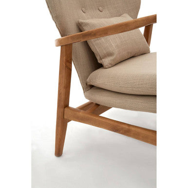 Orsina Stockholm Accent Chair – Beige Fabric Scandinavian Armchair