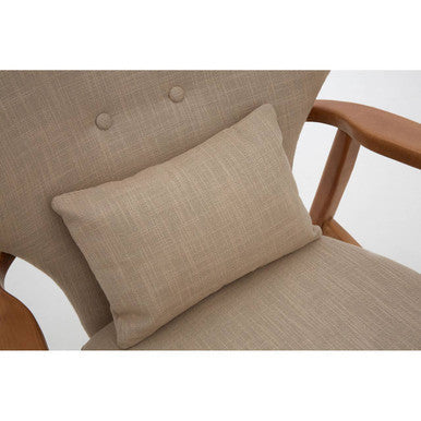 Orsina Stockholm Accent Chair – Beige Fabric Scandinavian Armchair