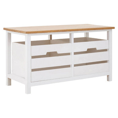 Orsina Newport 2 Drawer Entryway Bench | Wooden Shoe Storage Organizer