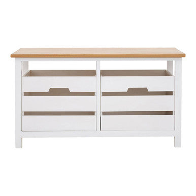 Orsina Newport 2 Drawer Entryway Bench | Wooden Shoe Storage Organizer