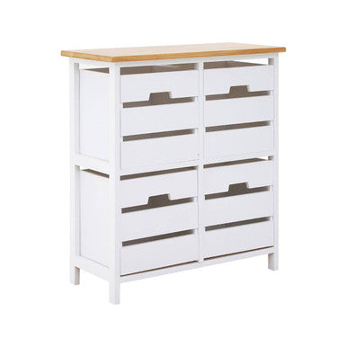 Orsina Newport 4 Drawer Chest – White and Gold Coastal Dresser