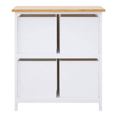 Orsina Newport 4 Drawer Chest – White and Gold Coastal Dresser