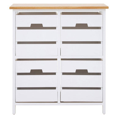 Orsina Newport 4 Drawer Chest – White and Gold Coastal Dresser