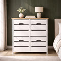 Orsina Newport 4 Drawer Chest – White and Gold Coastal Dresser