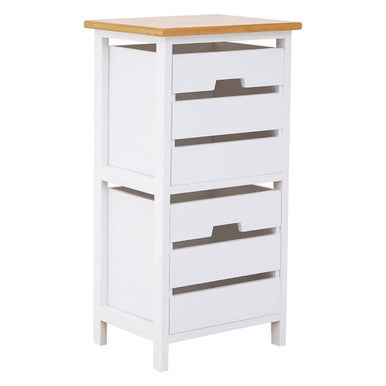 Orsina Newport 2 Drawer Chest – White and Gold Coastal Bedroom Storage