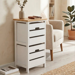 Orsina Newport 2 Drawer Chest – White and Gold Coastal Bedroom Storage
