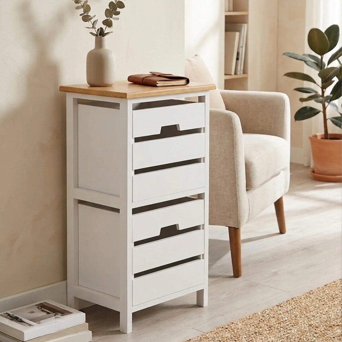 Orsina Newport 2 Drawer Chest – White and Gold Coastal Bedroom Storage