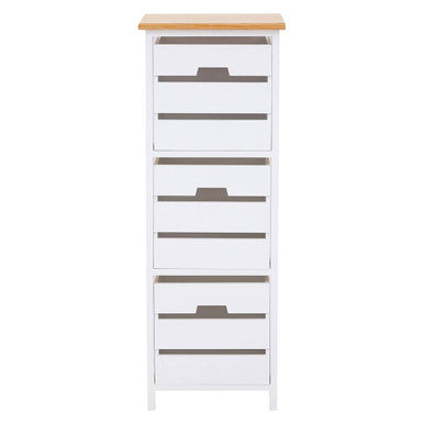 Orsina Newport 3 Drawer Chest – Coastal White Paulownia Wood Dresser