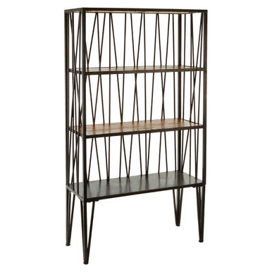 Orsina New Foundry 4-Tier Shelf Unit – Industrial Wood & Metal